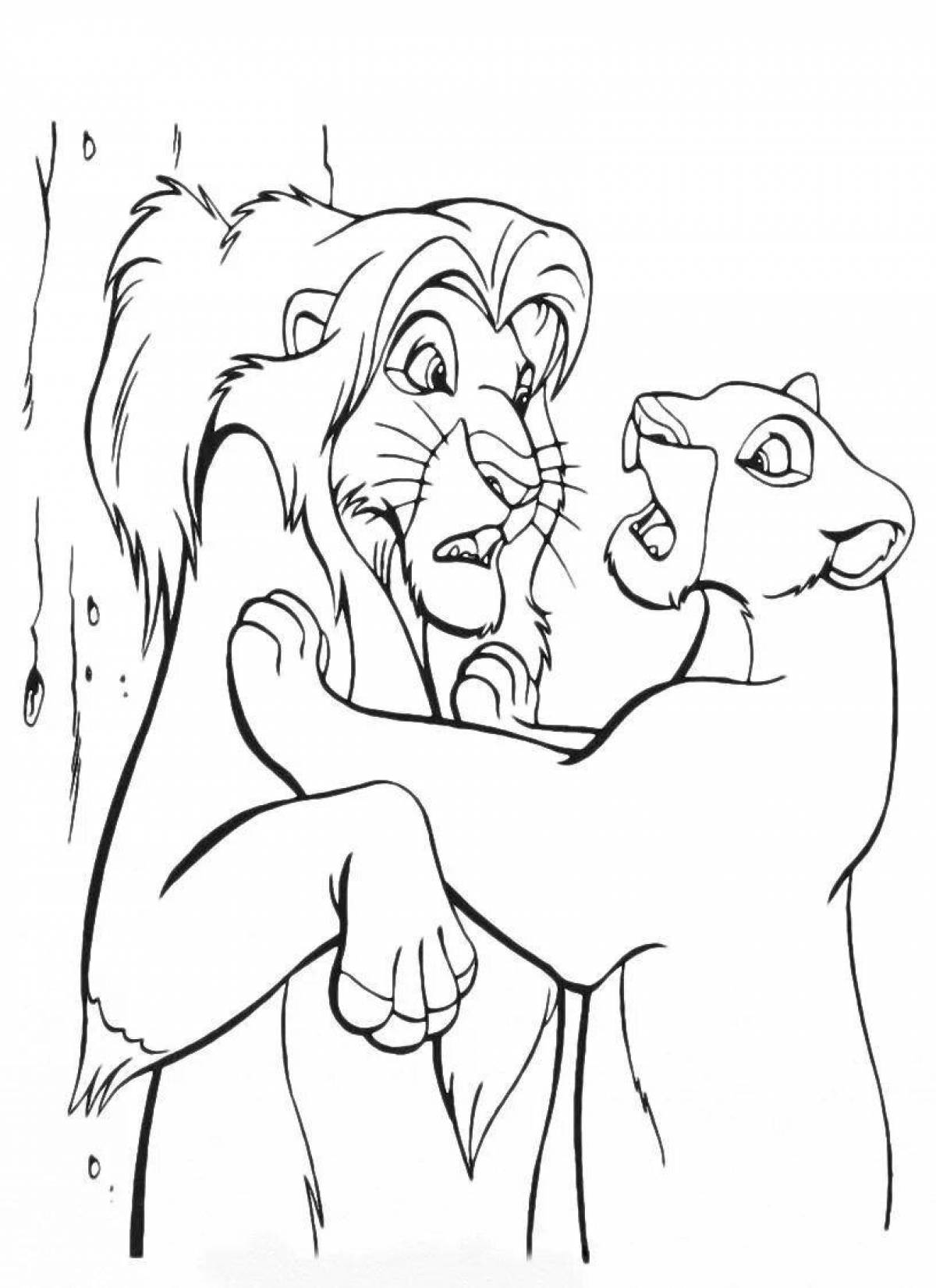 Courageous lion coloring page