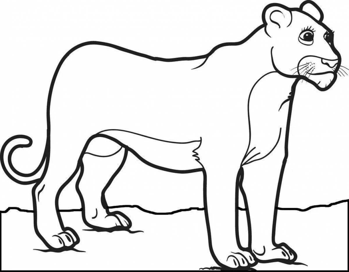 Coloring page powerful lioness