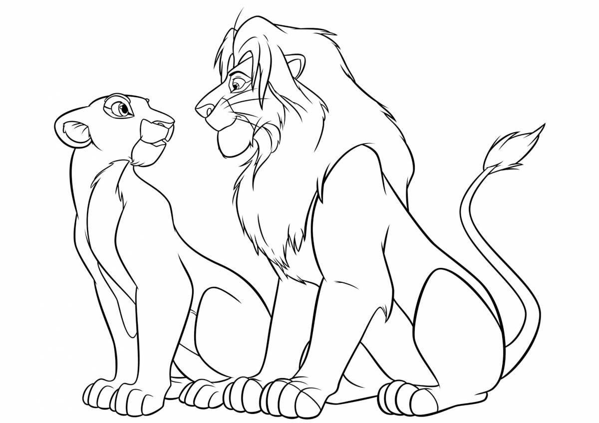 Ferocious roaring lion coloring page