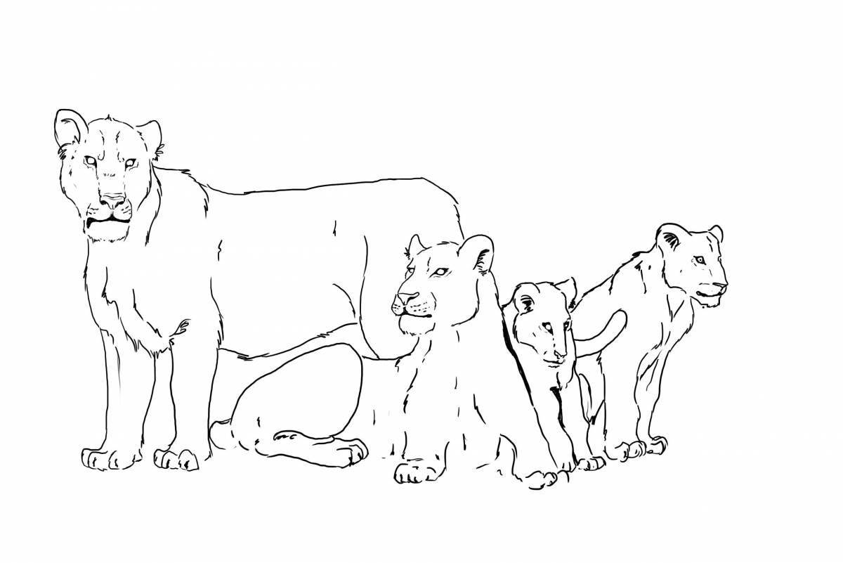 Gorgeous roaring lioness coloring page