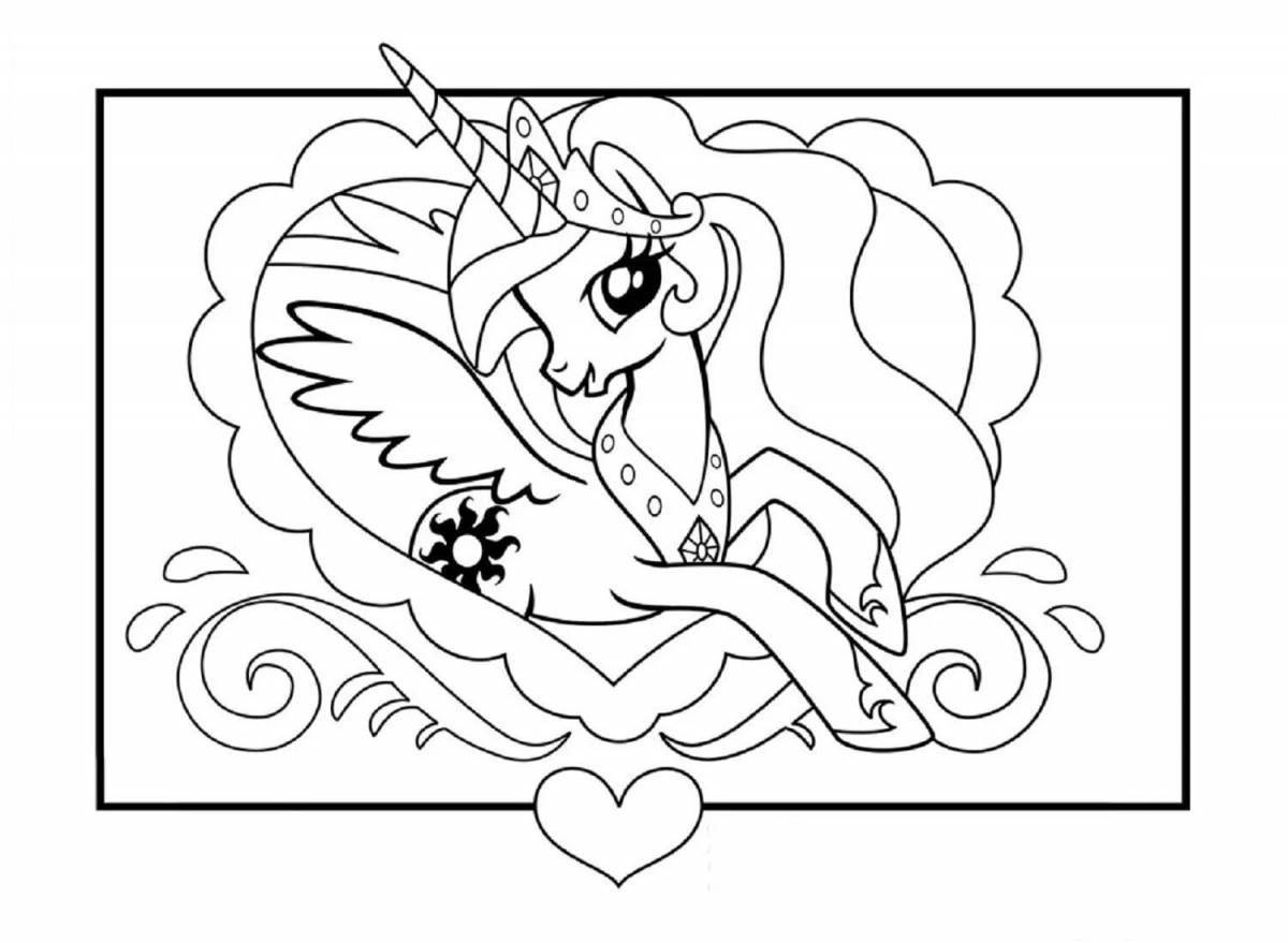 Coloring little pony celestia