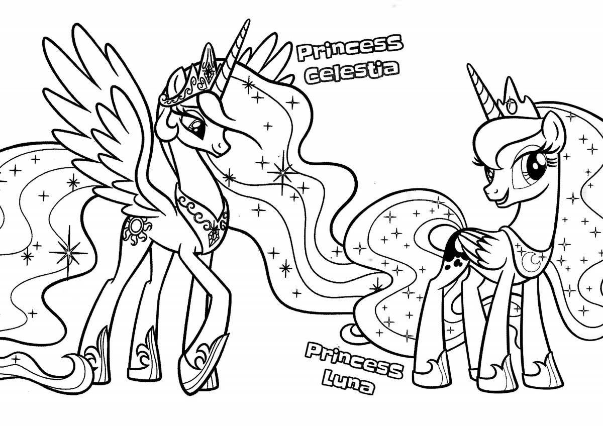 Little pony celestia coloring page