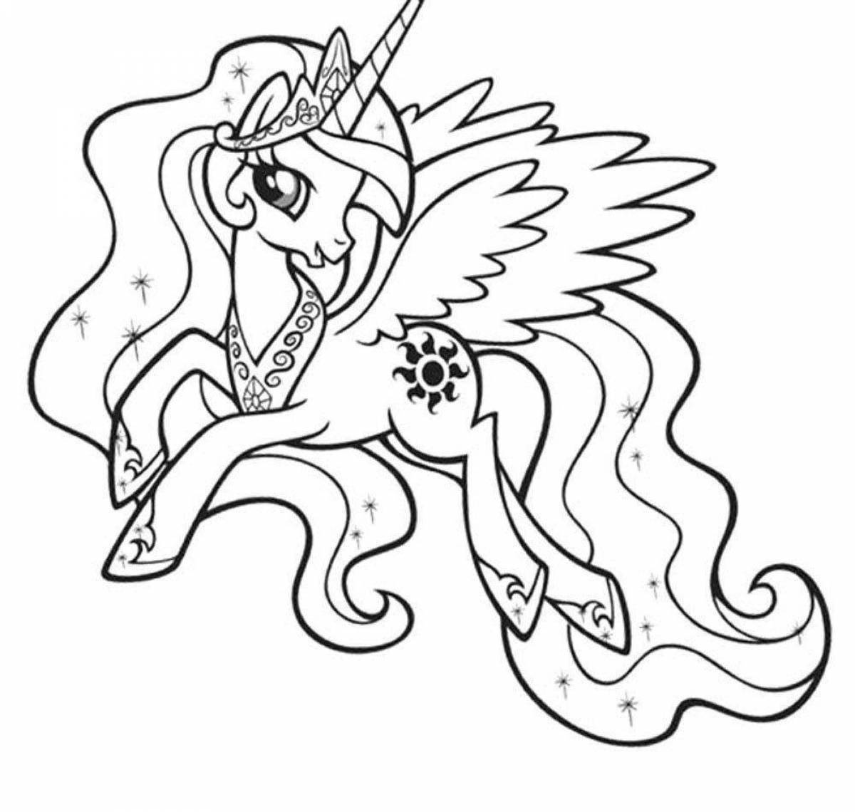 Dazzling little pony coloring celestia