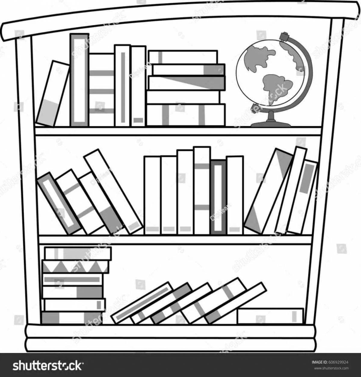 Amazing shelf coloring page for kids