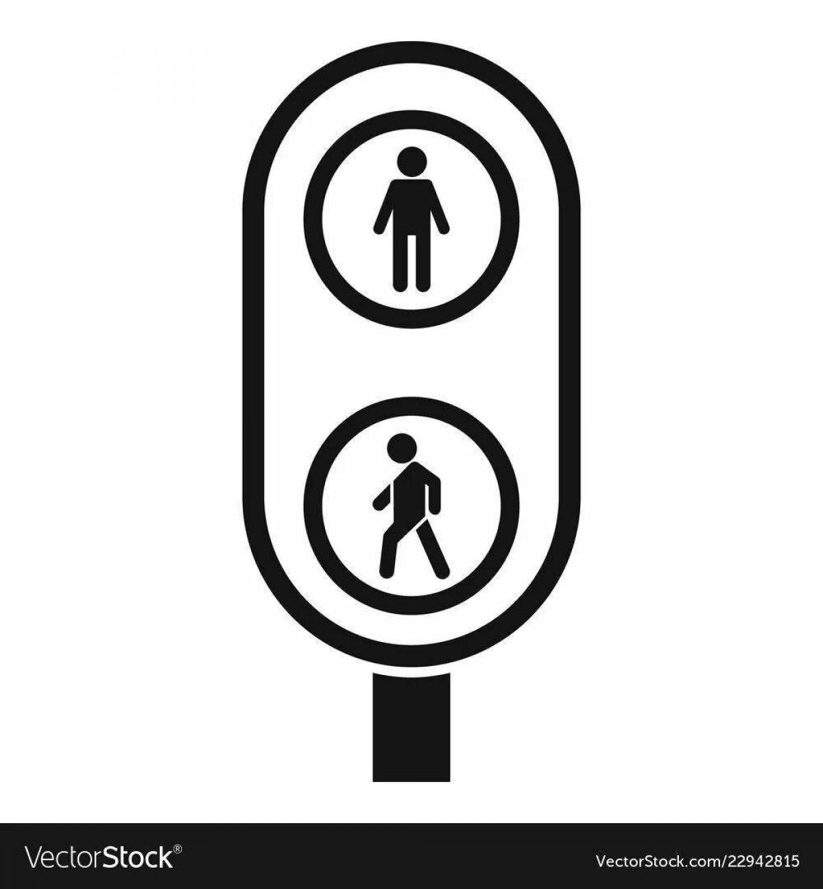 Яркий светофор для пешеходов