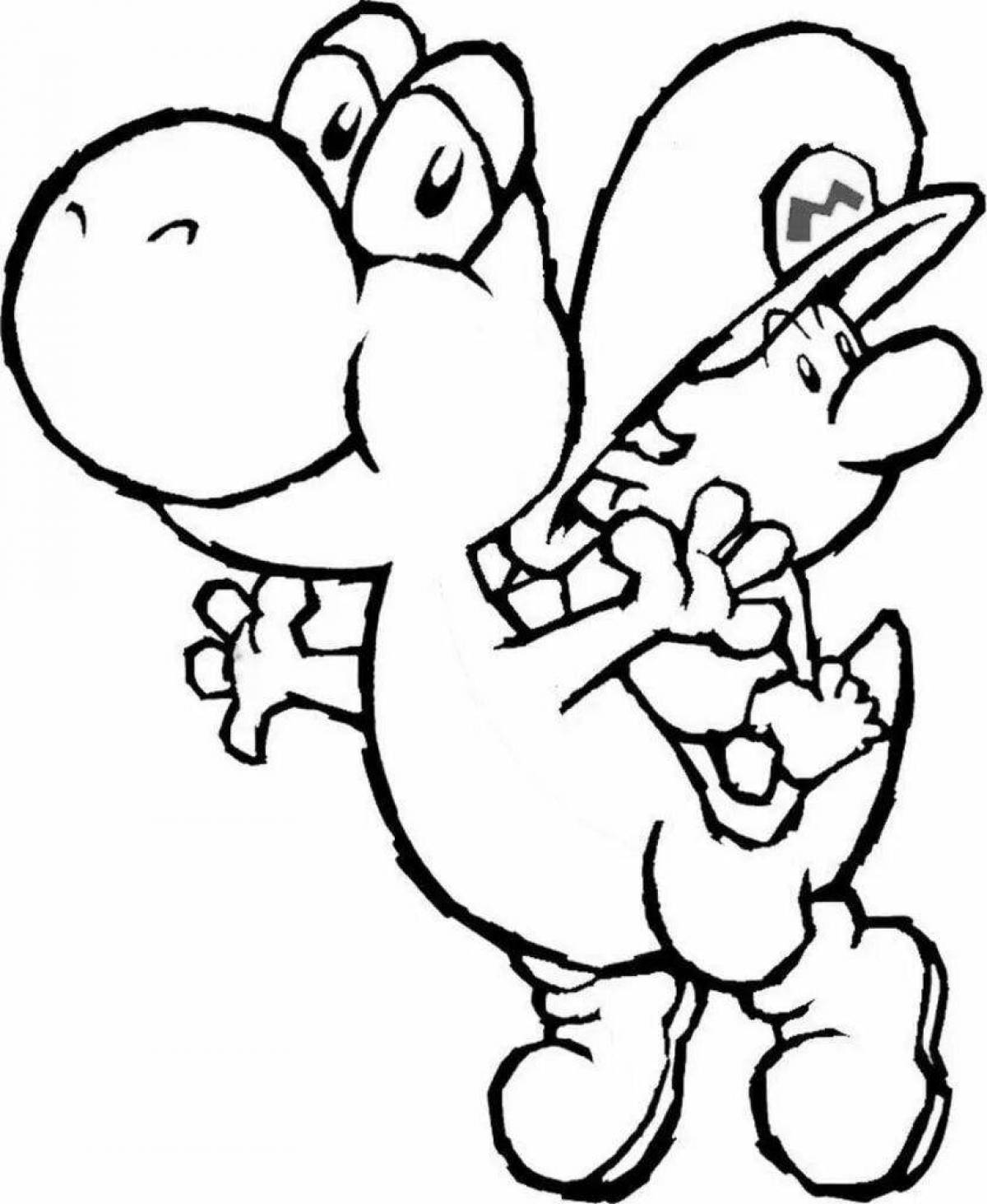 Yoshi and lana's colorful coloring page