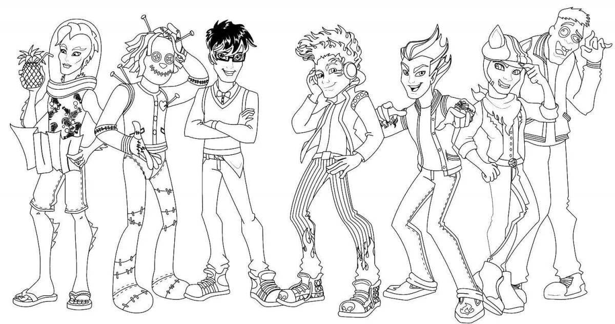 Unique monster high boys coloring page