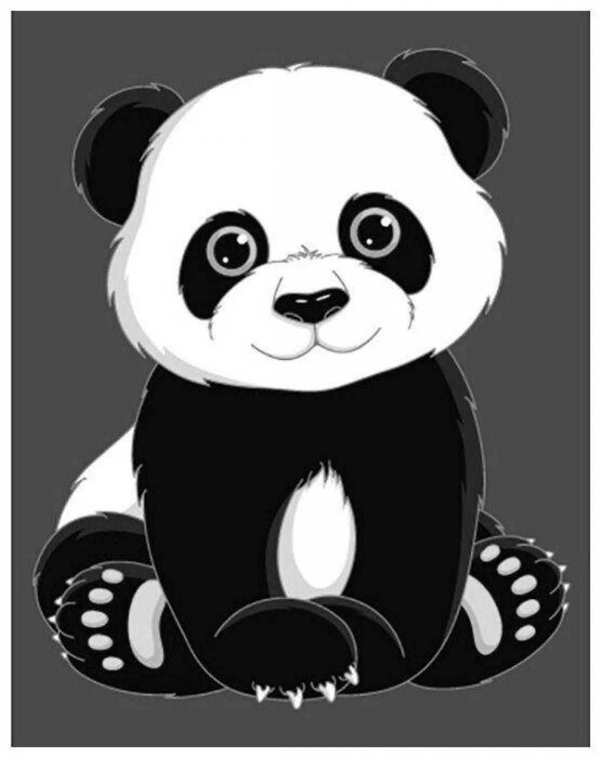Playful panda color by number