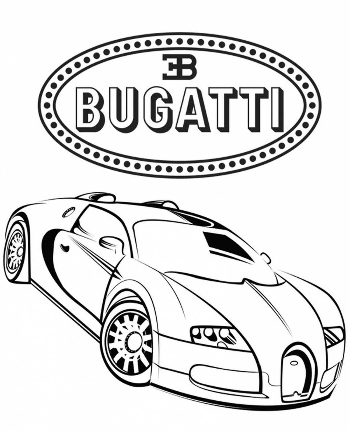 Увлекательная раскраска bugatti для детей