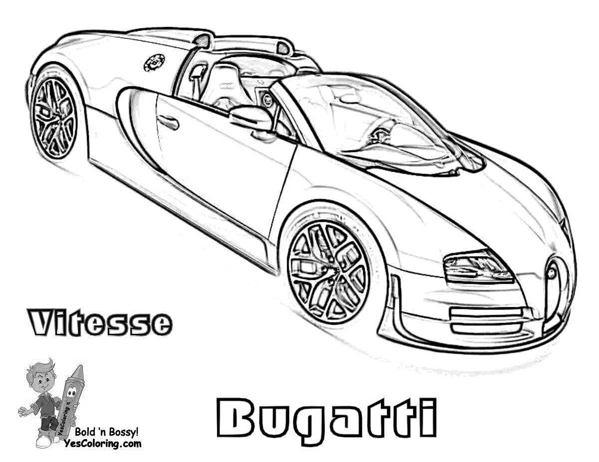 Сказочная раскраска bugatti для детей