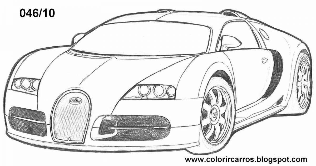 Cute bugatti coloring book for kids