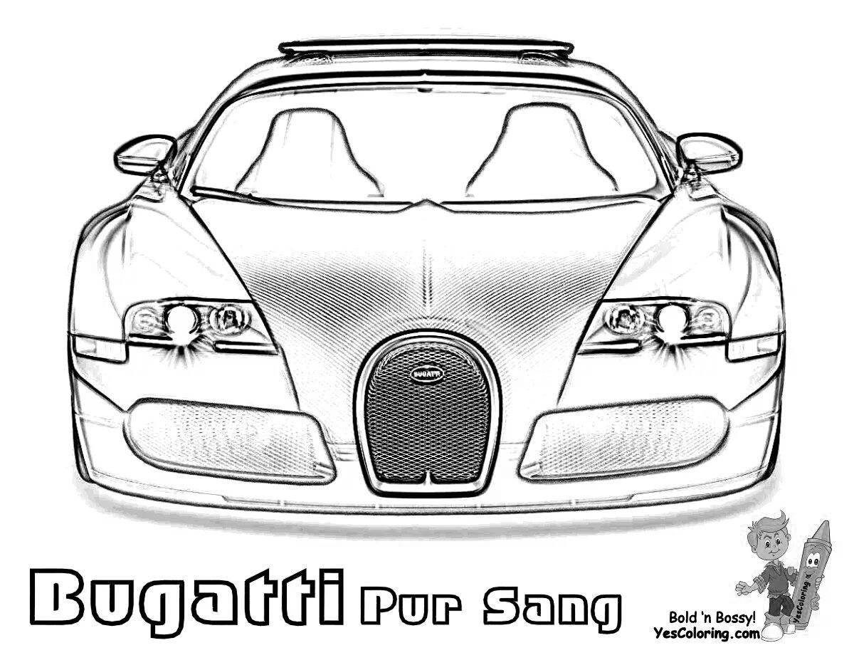 Fancy bugatti coloring book for kids