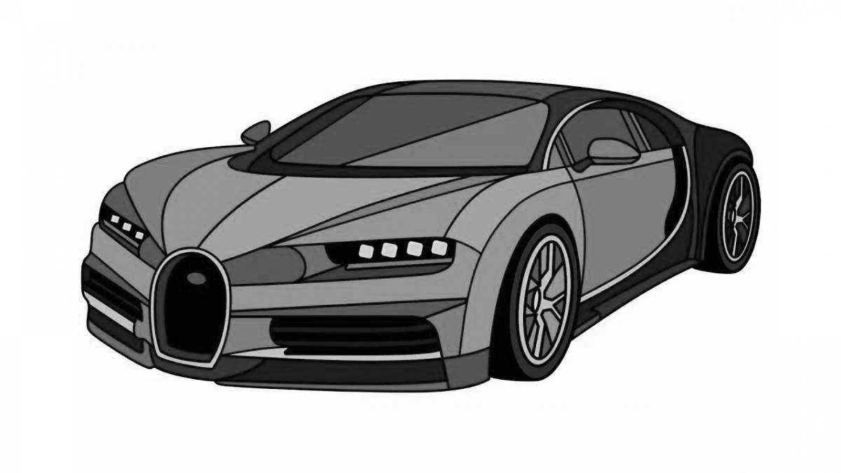 Юмористическая раскраска bugatti для детей