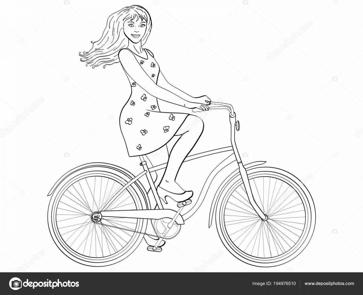 Буйная девушка на велосипеде