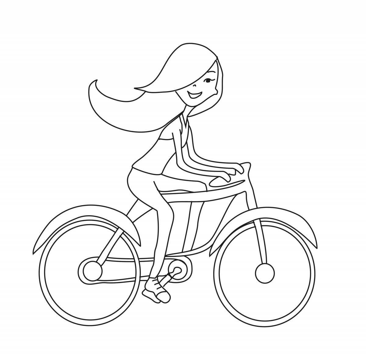 A charming girl on a bicycle