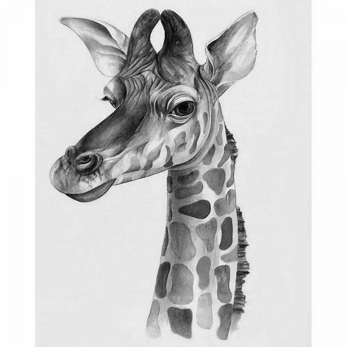 Playful giraffe coloring page by numbers