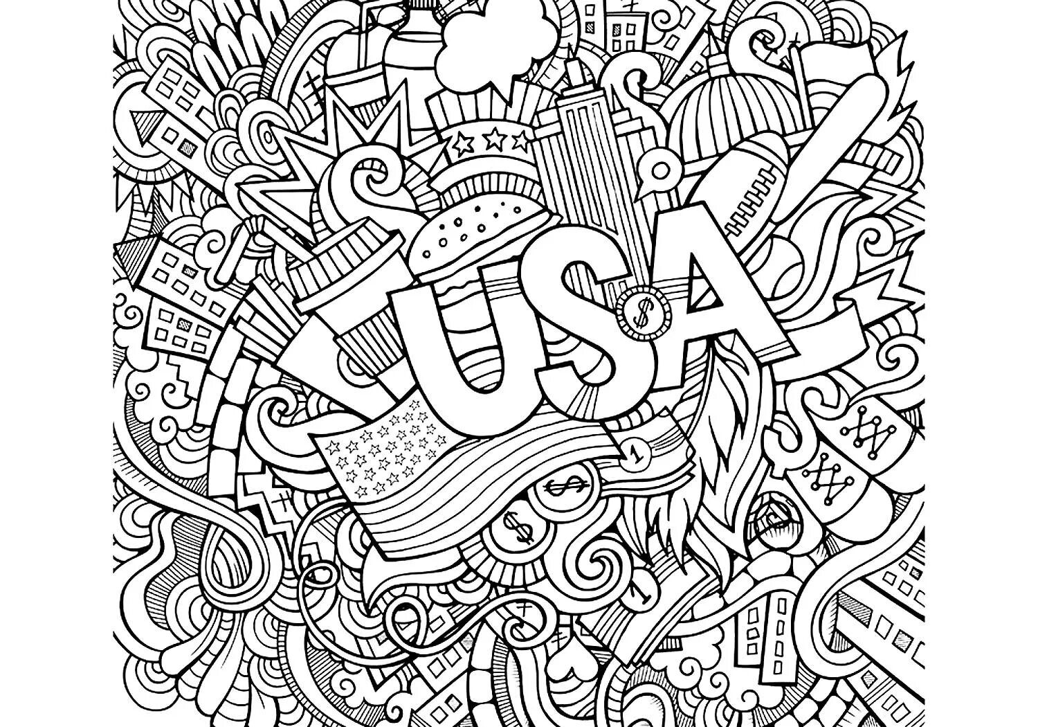 Adorable modern coloring book for adults