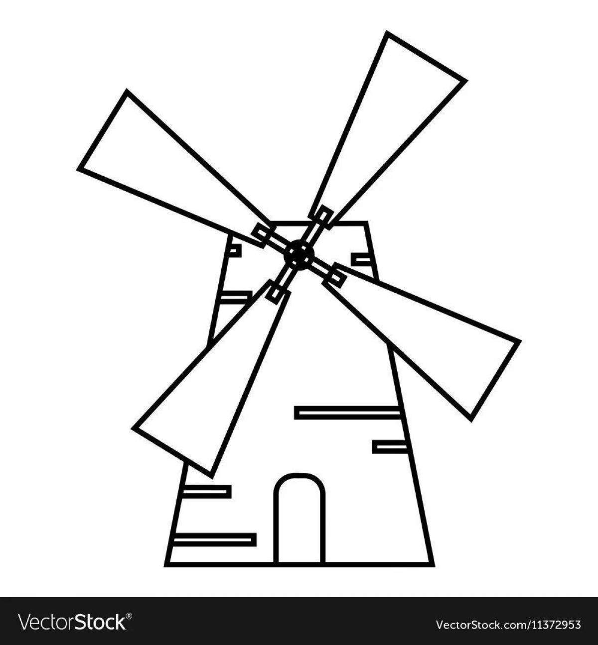 Creative windmill coloring book for kids