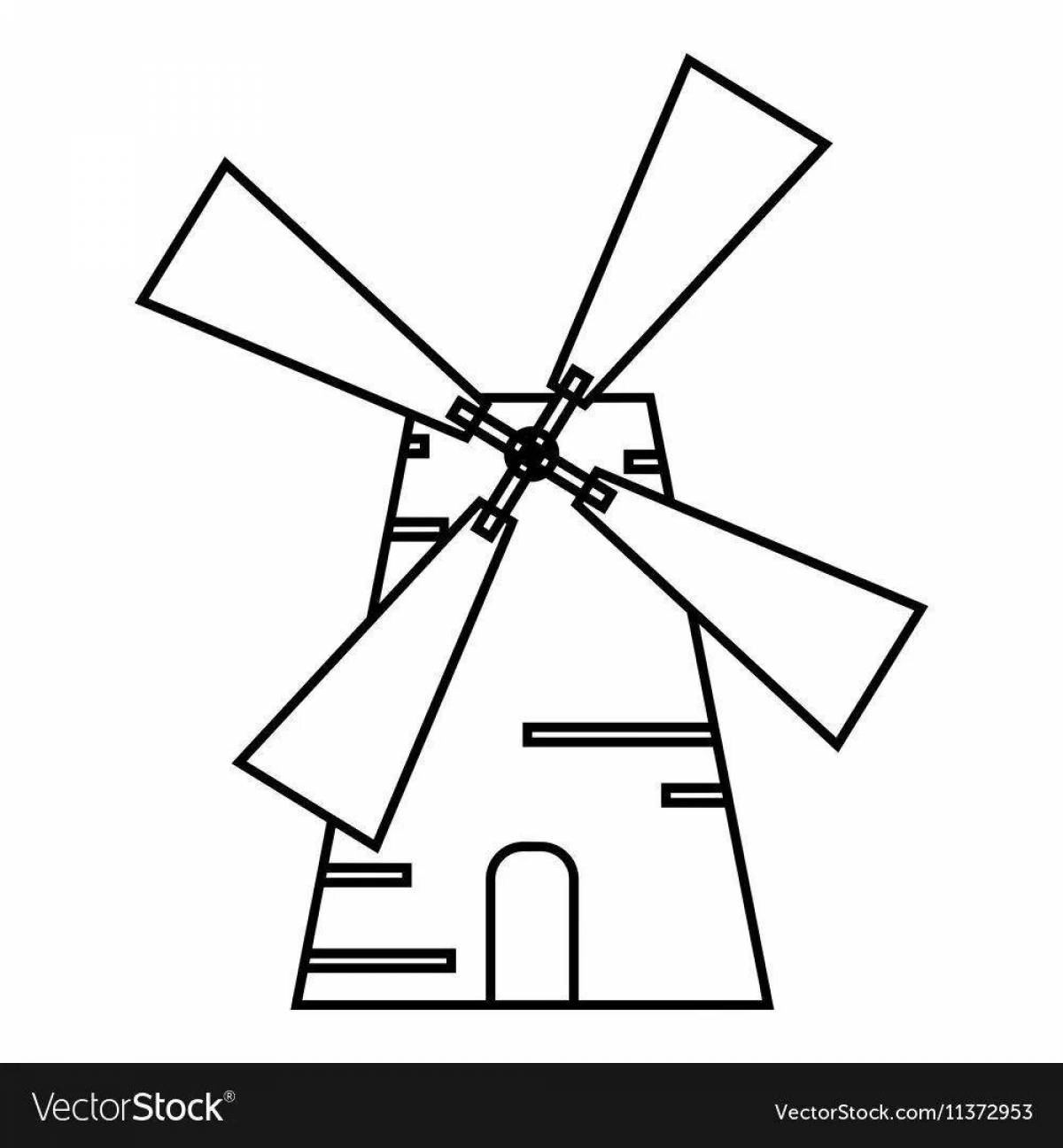 Креативная мельница-раскраска для детей