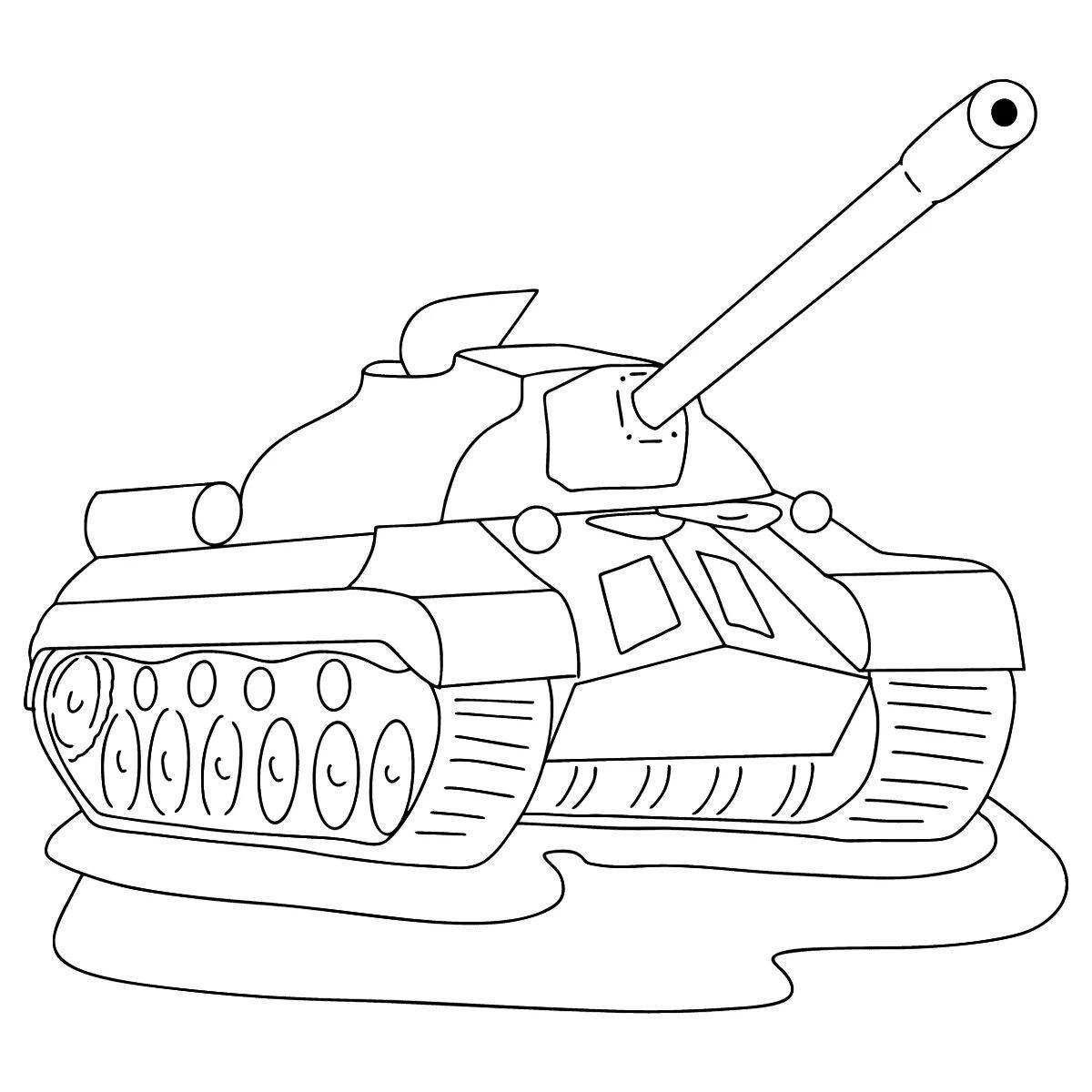 Attractive tank coloring page