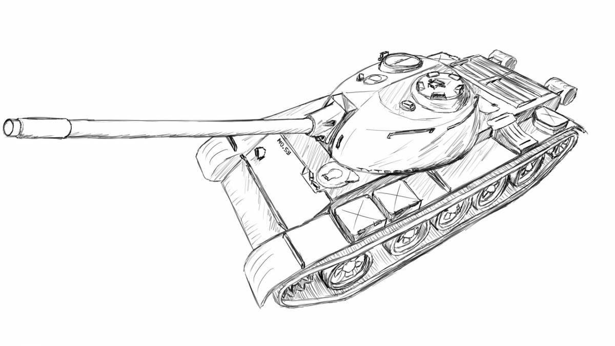 Impressive tank coloring page