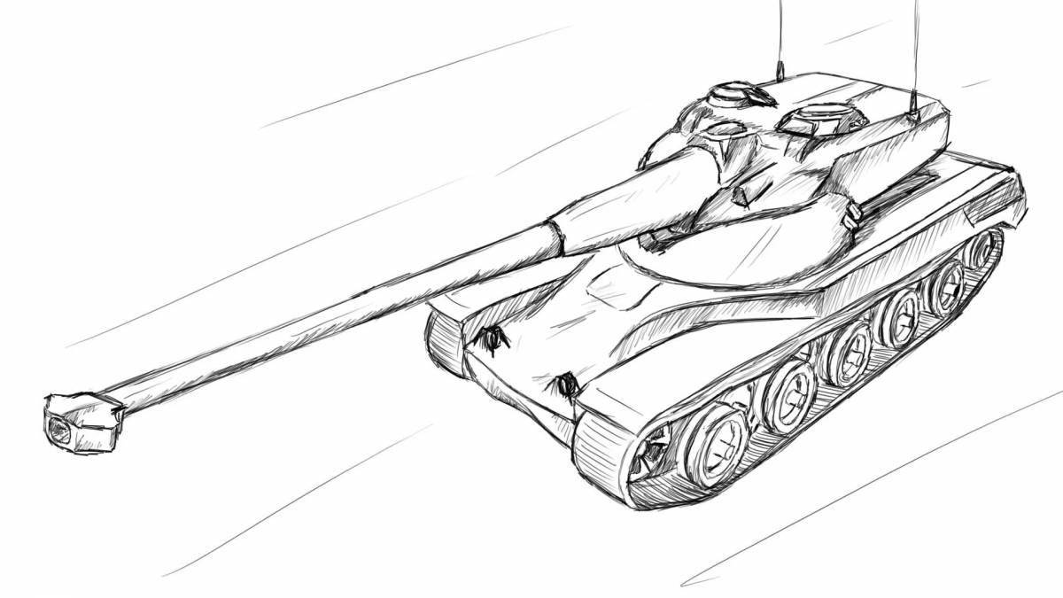 Glowing tank coloring page