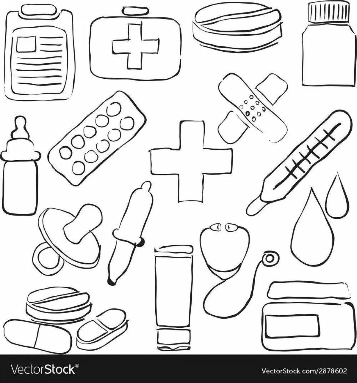 Colorful pharmacy coloring book