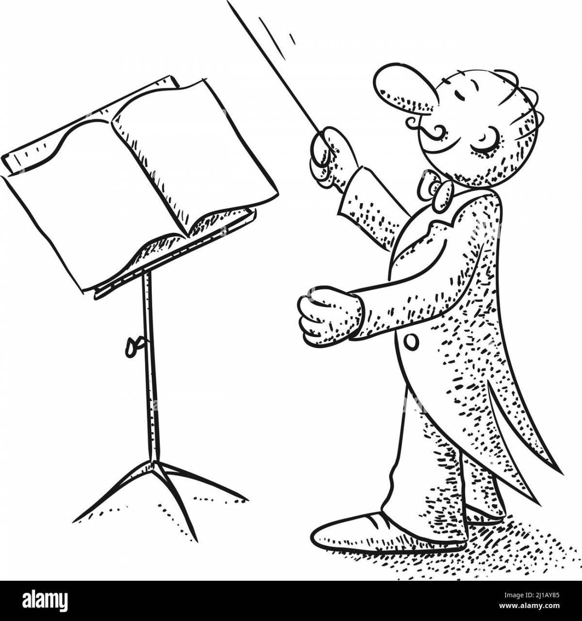 Great conductor coloring book for babies