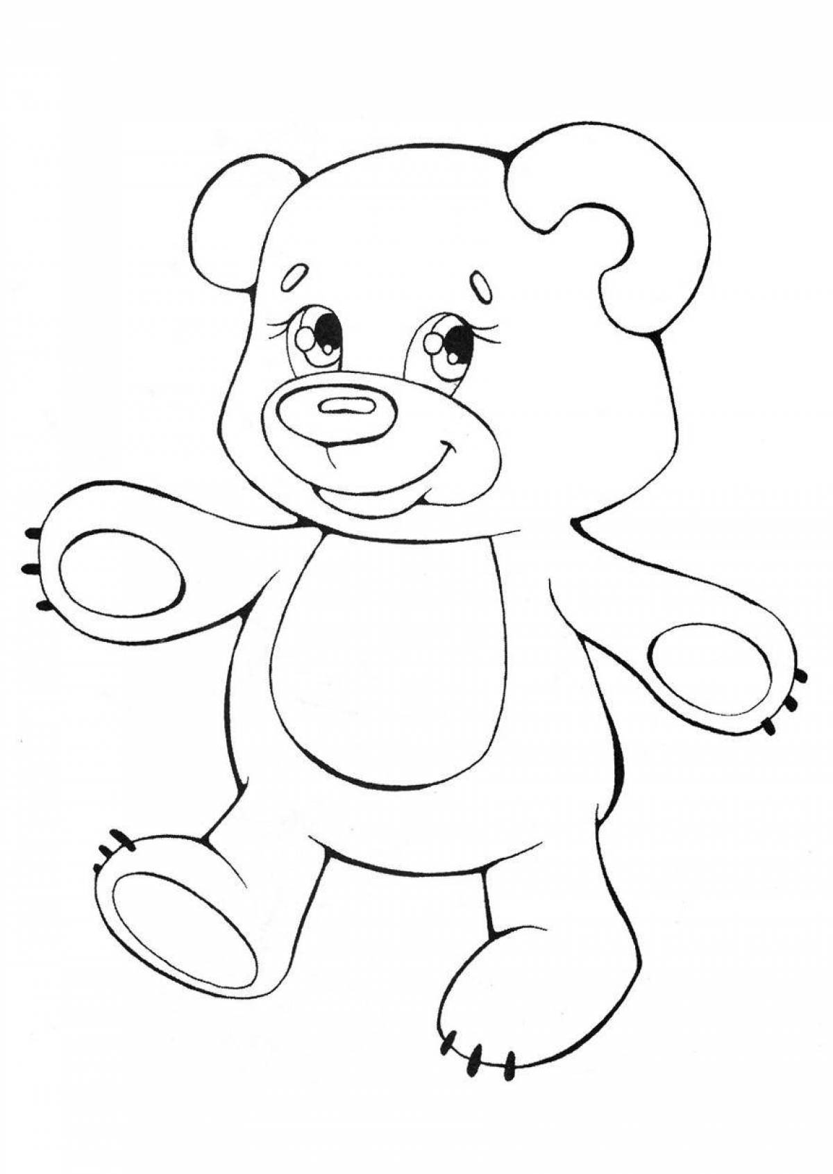 Coloring page winking teddy bear