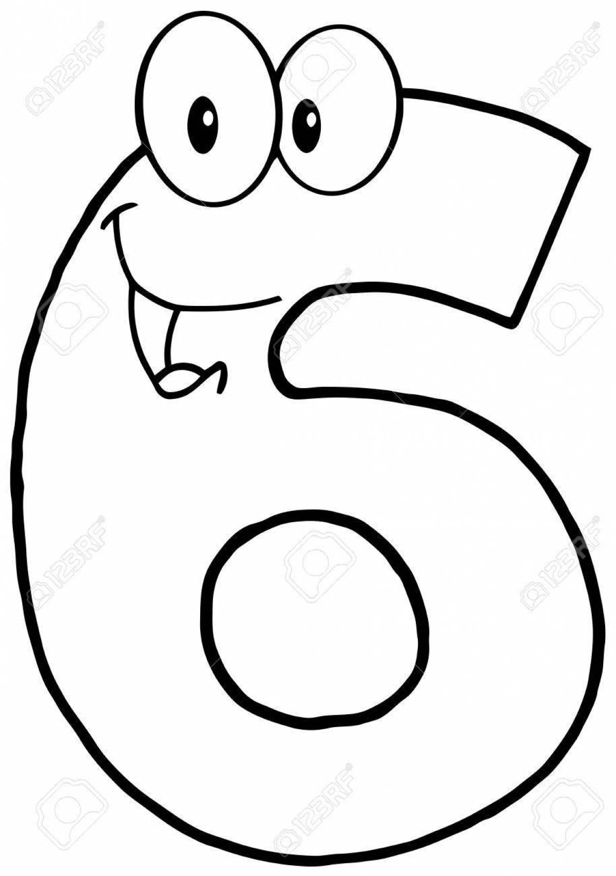 Smiling coloring page numbers with eyes
