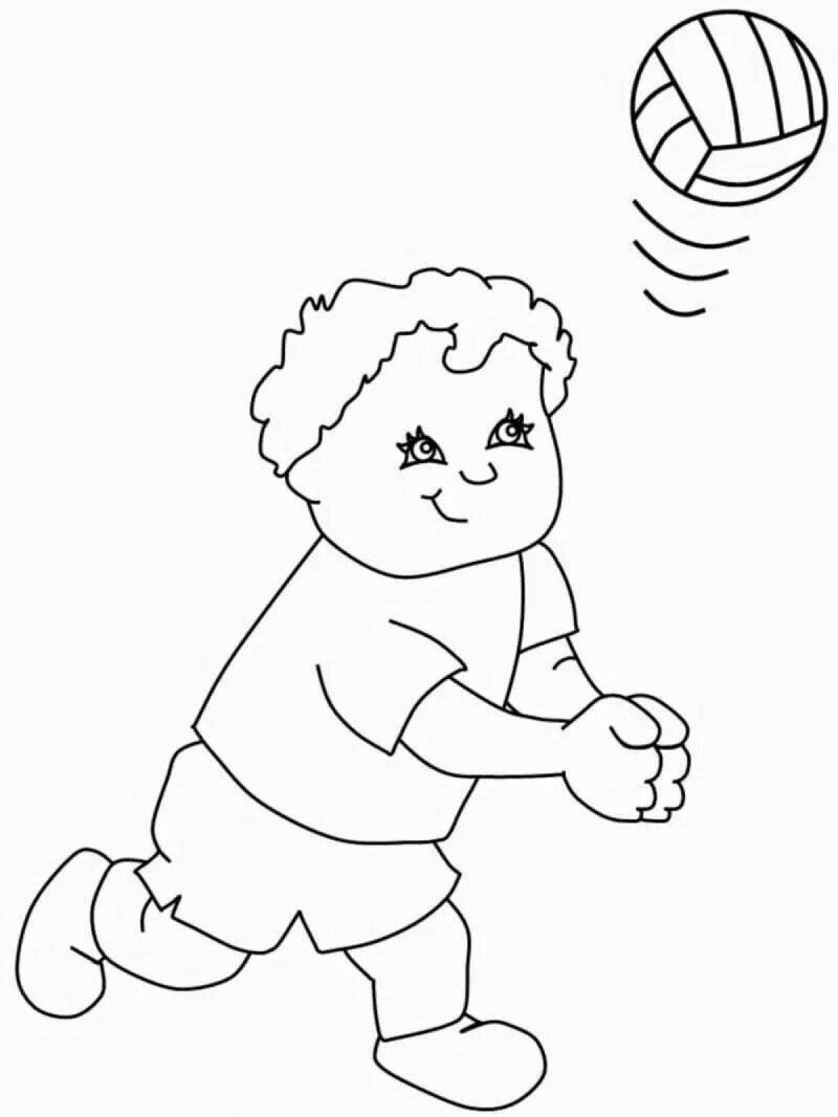 Мальчик с мячом раскраска для детей