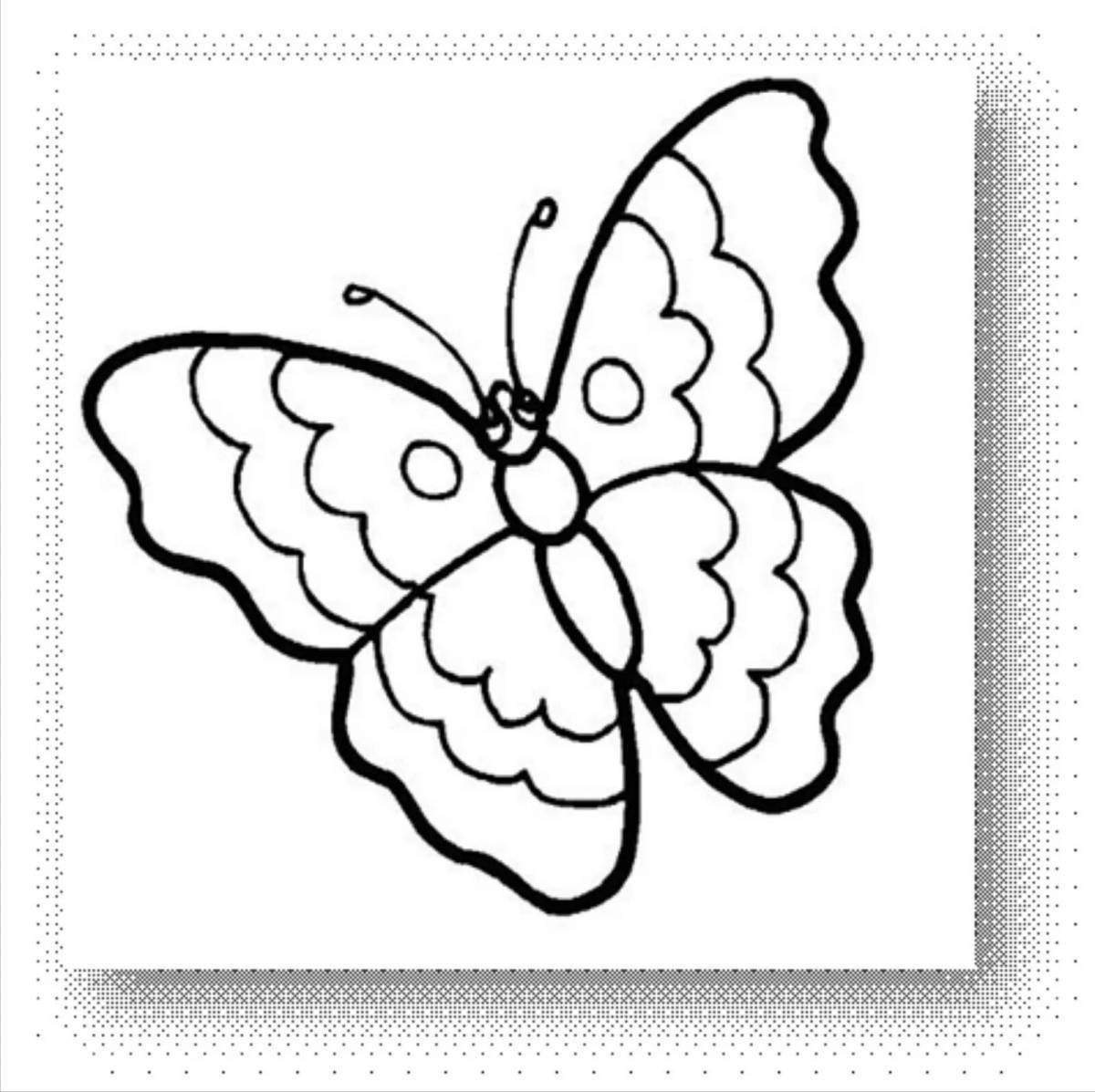Черно белая аппликация бабочки