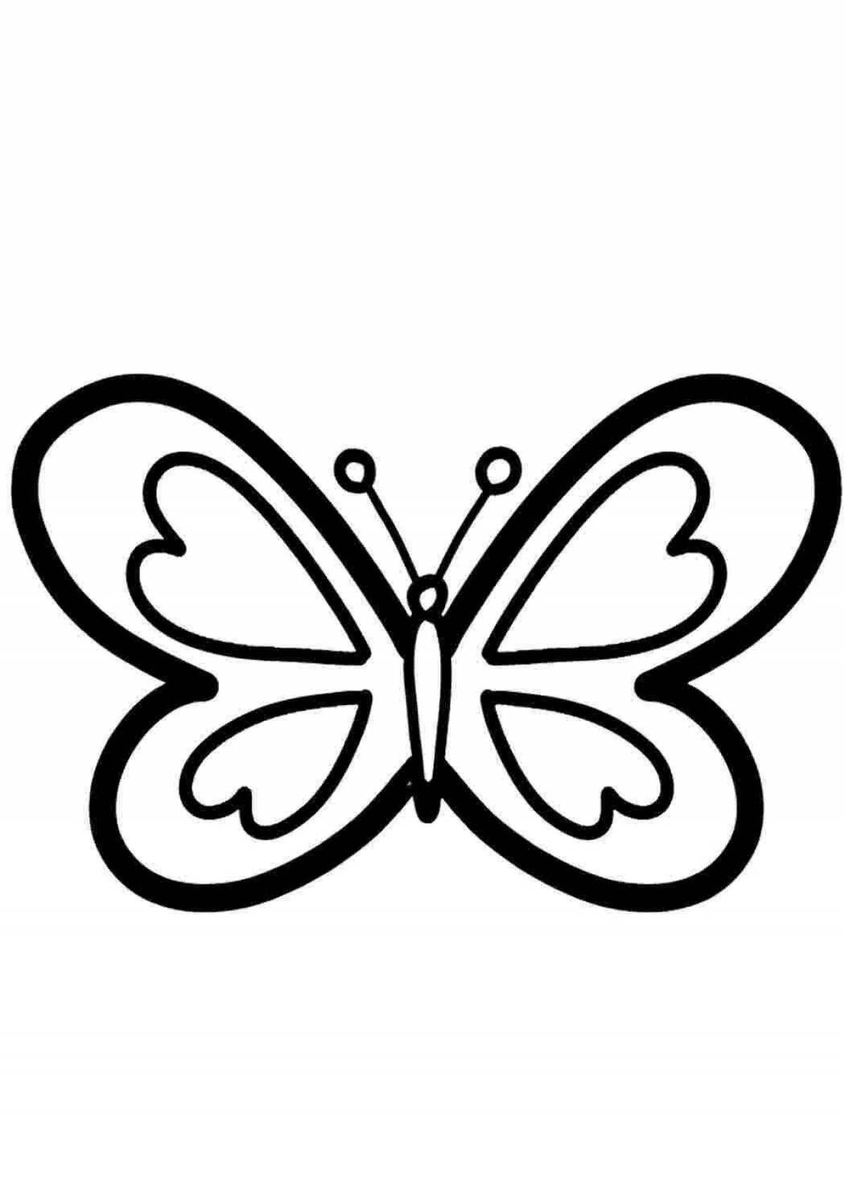 Бабочка рисунок раскраска простая