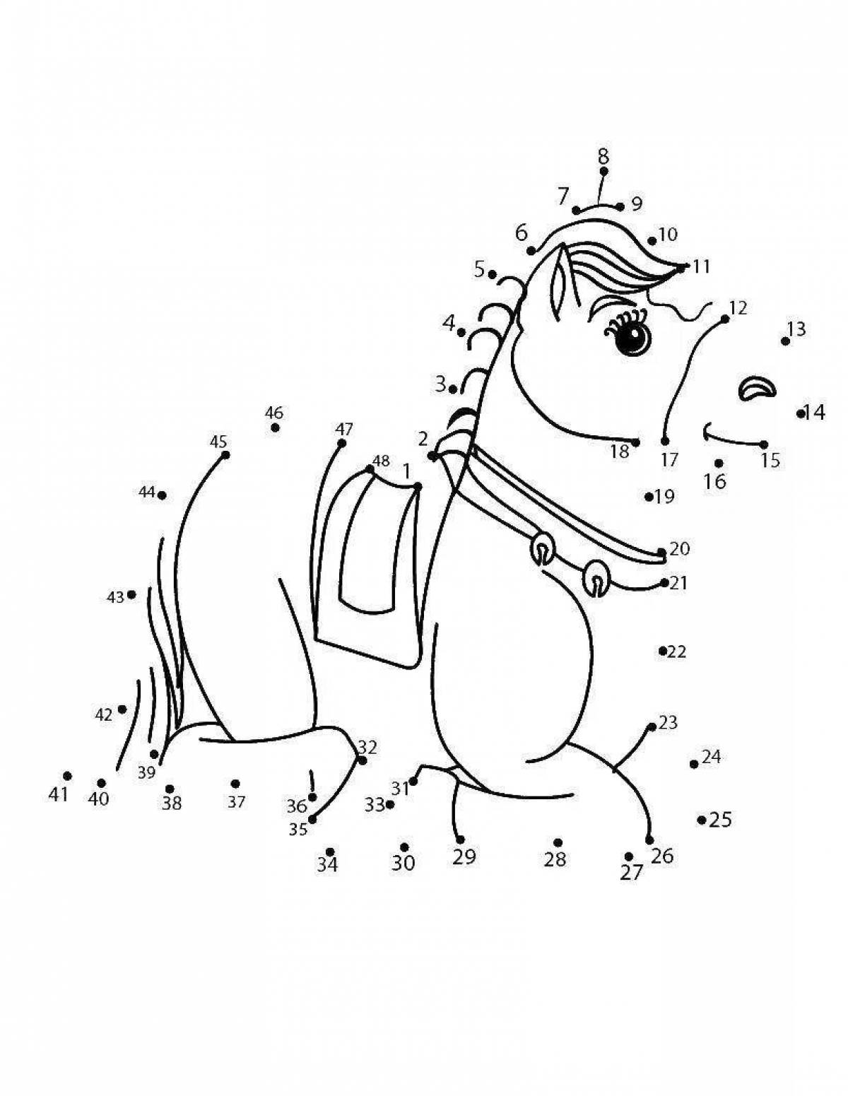 Цифра лошадь. Рисование по точкам с цифрами. Лошадь по точкам для детей. Рисование по цифрам для детей. Рисование лошадки по точкам.