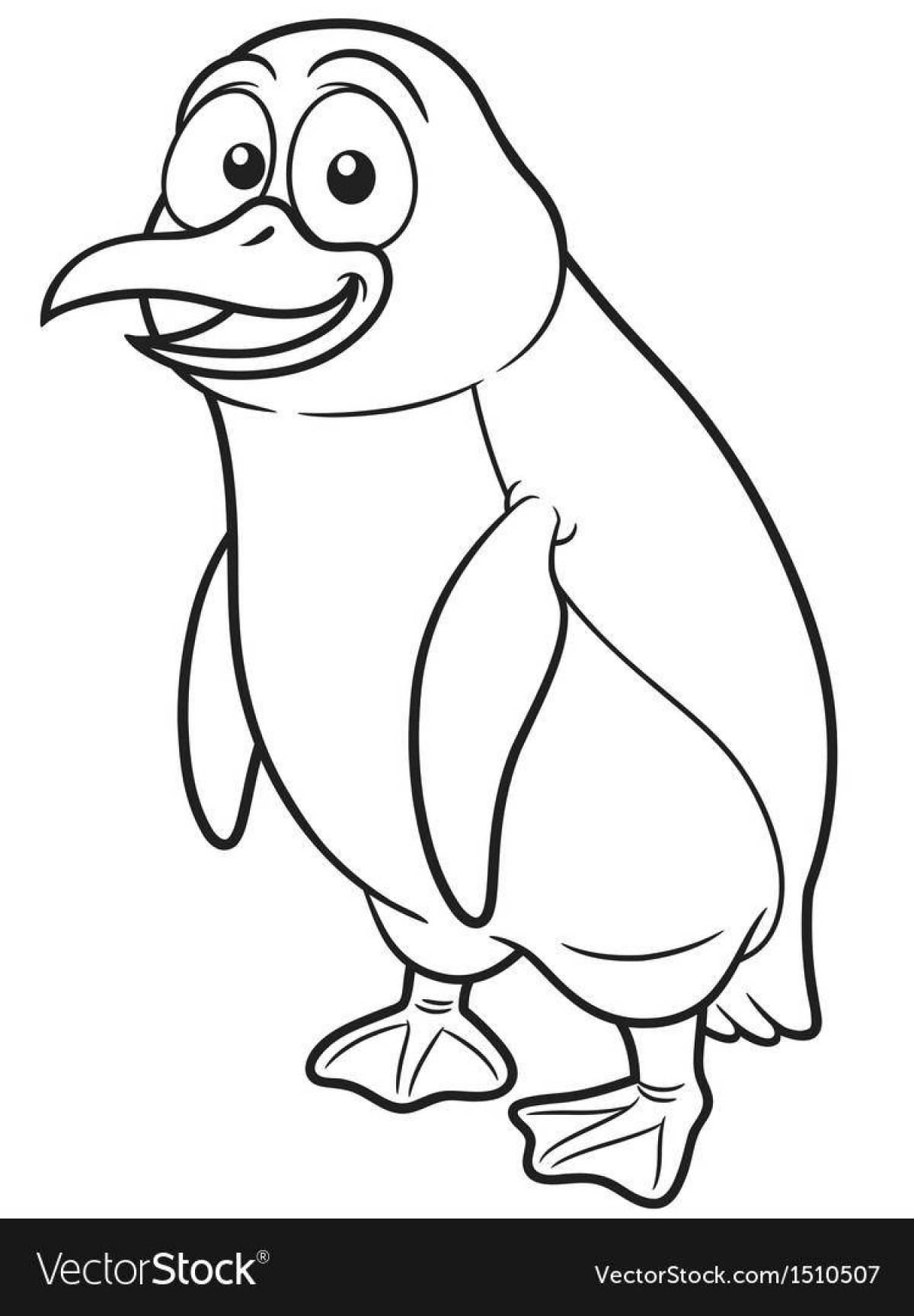 Пингвин мультяшная раскраска
