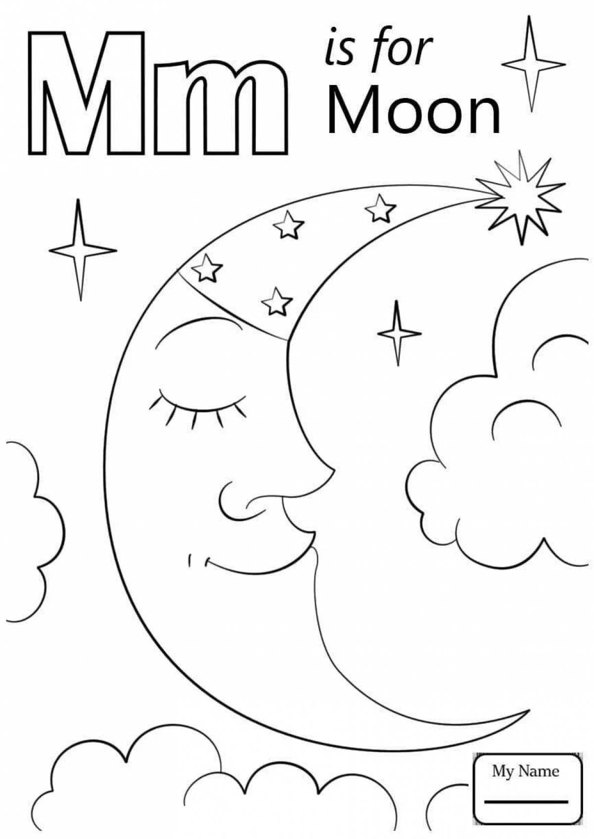 Луна раскраска для детей