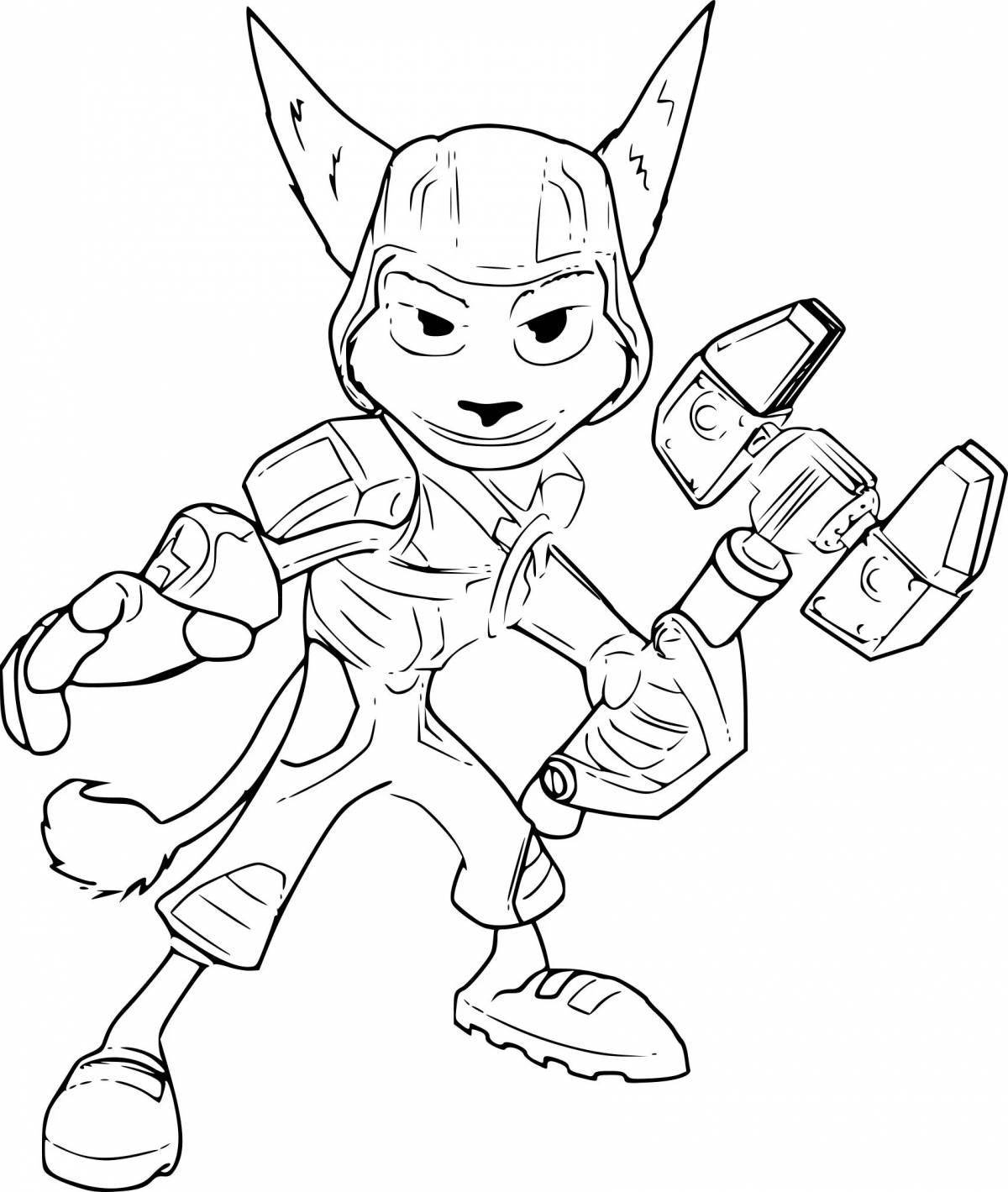 Colorful ratchet and clank coloring page