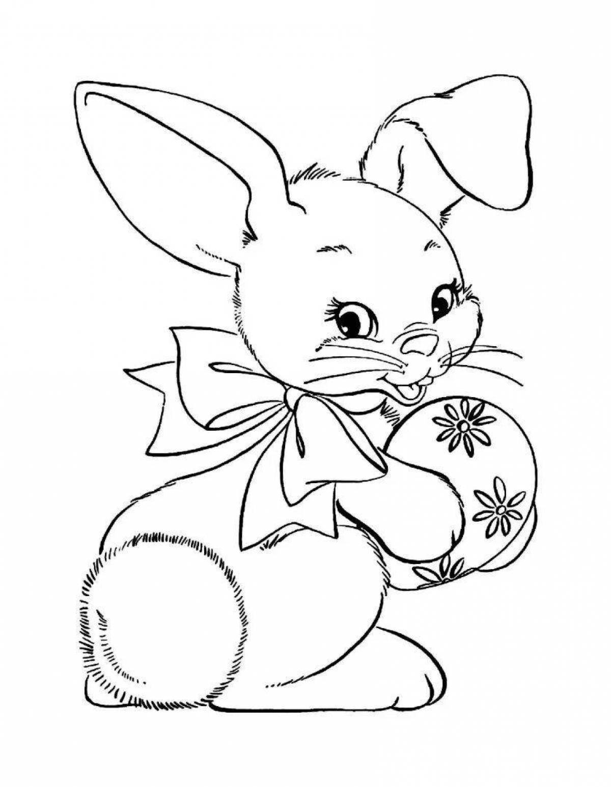 Coloring book joyful hare new year 2023