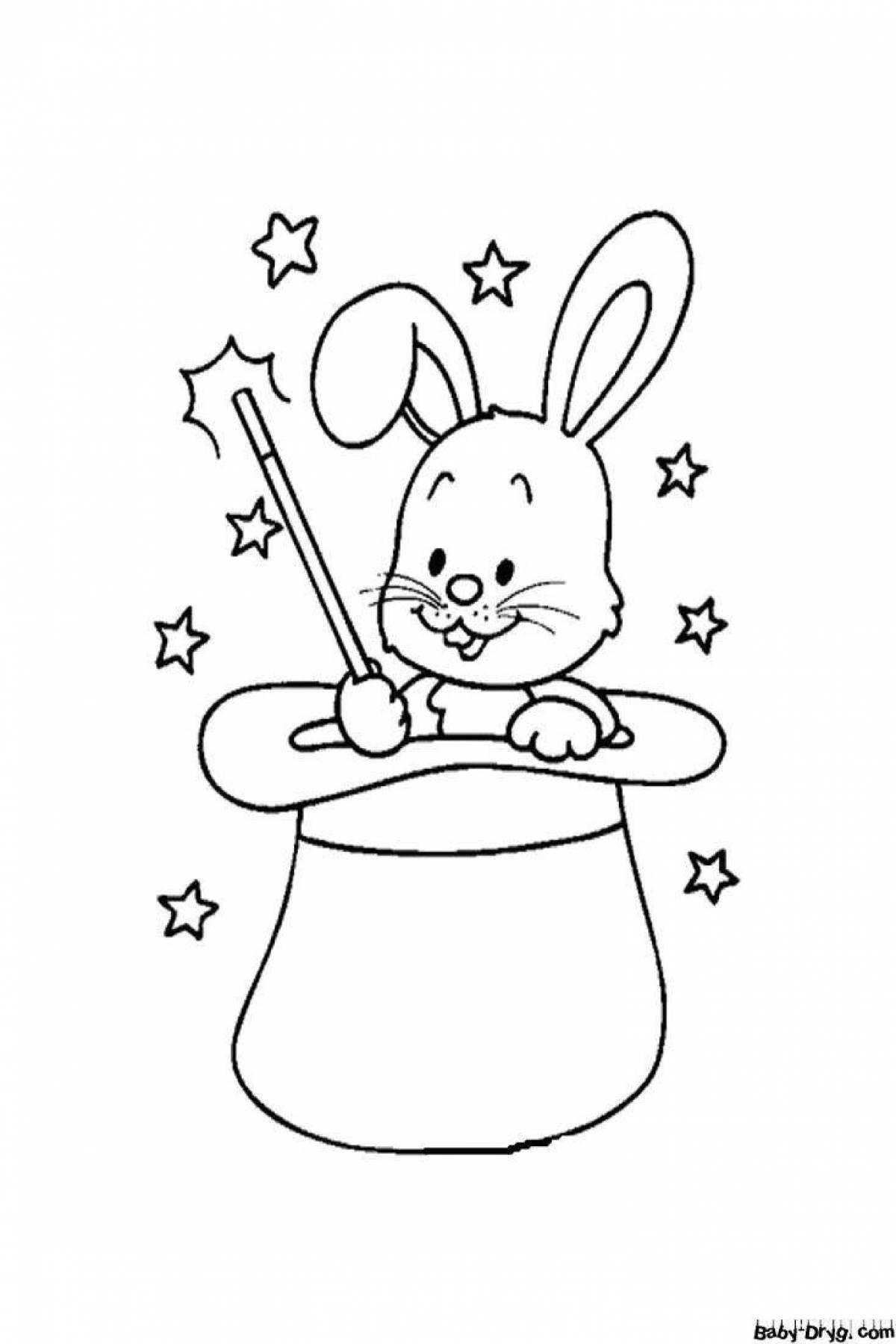 Coloring book holiday bunny new year 2023