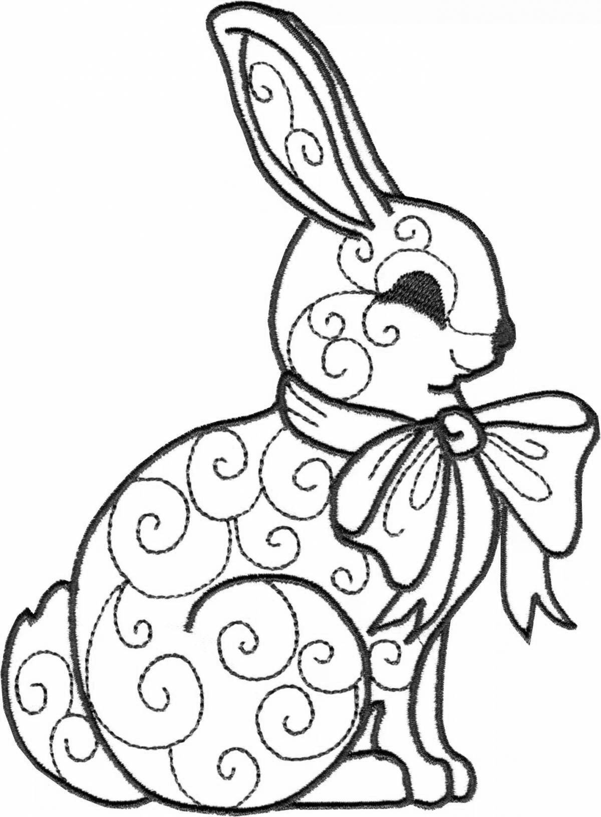 Coloring radiant hare new year 2023