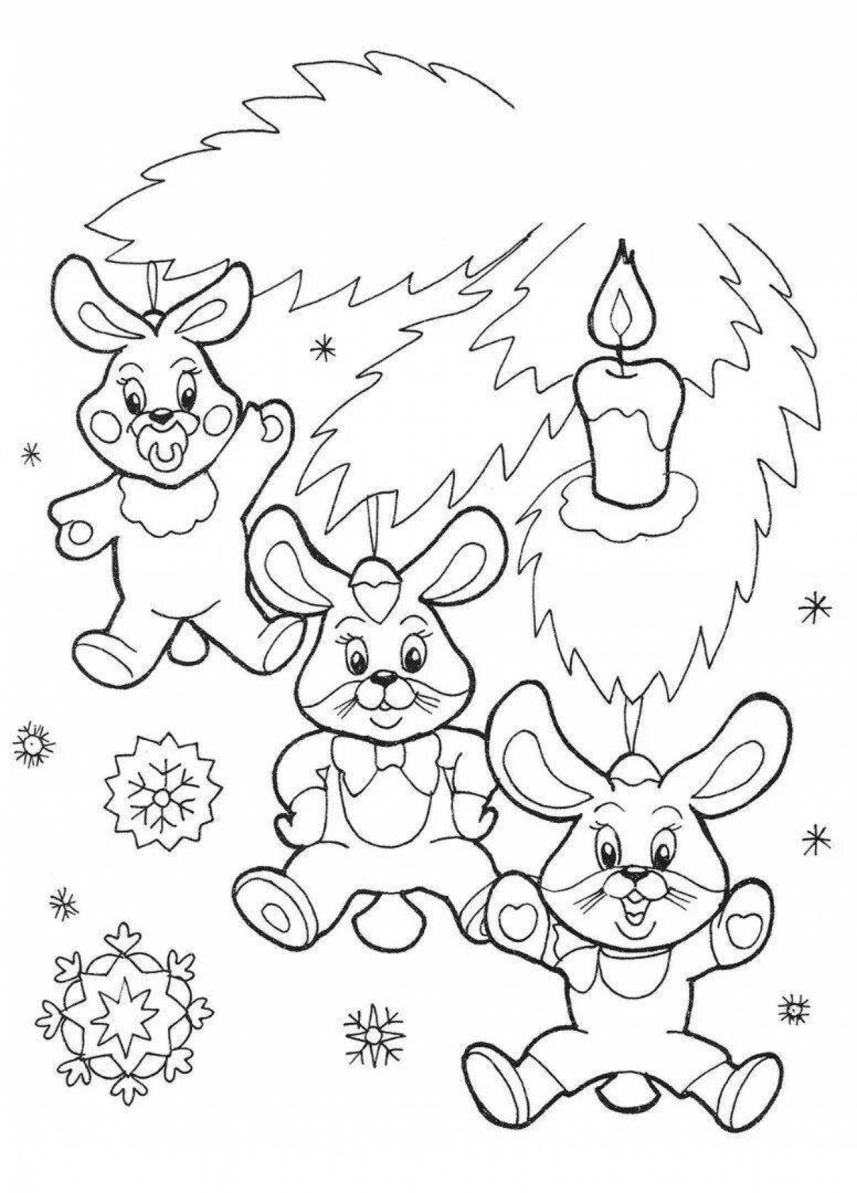 Coloring book blessed hare new year 2023