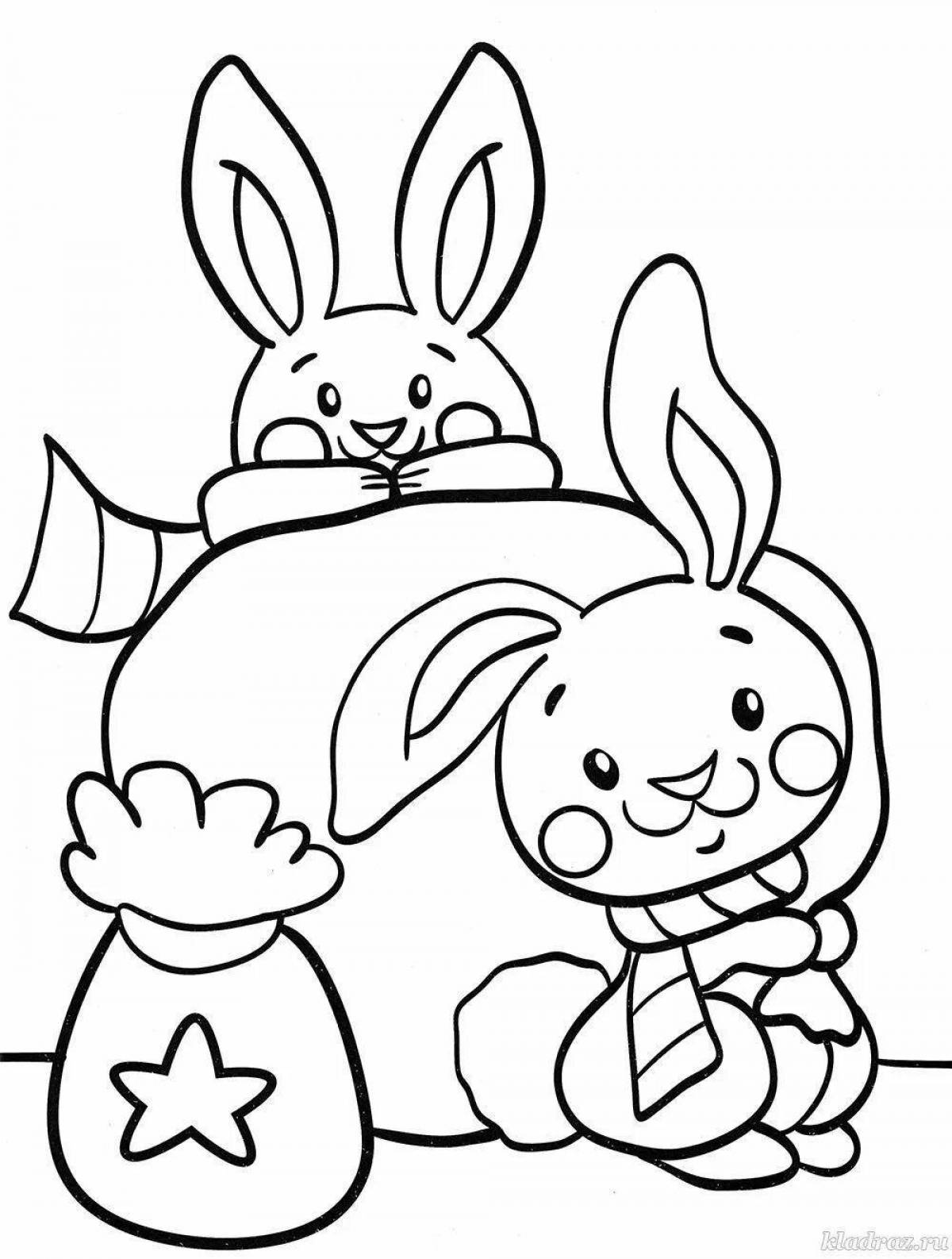 Exciting bunny new year 2023 coloring book