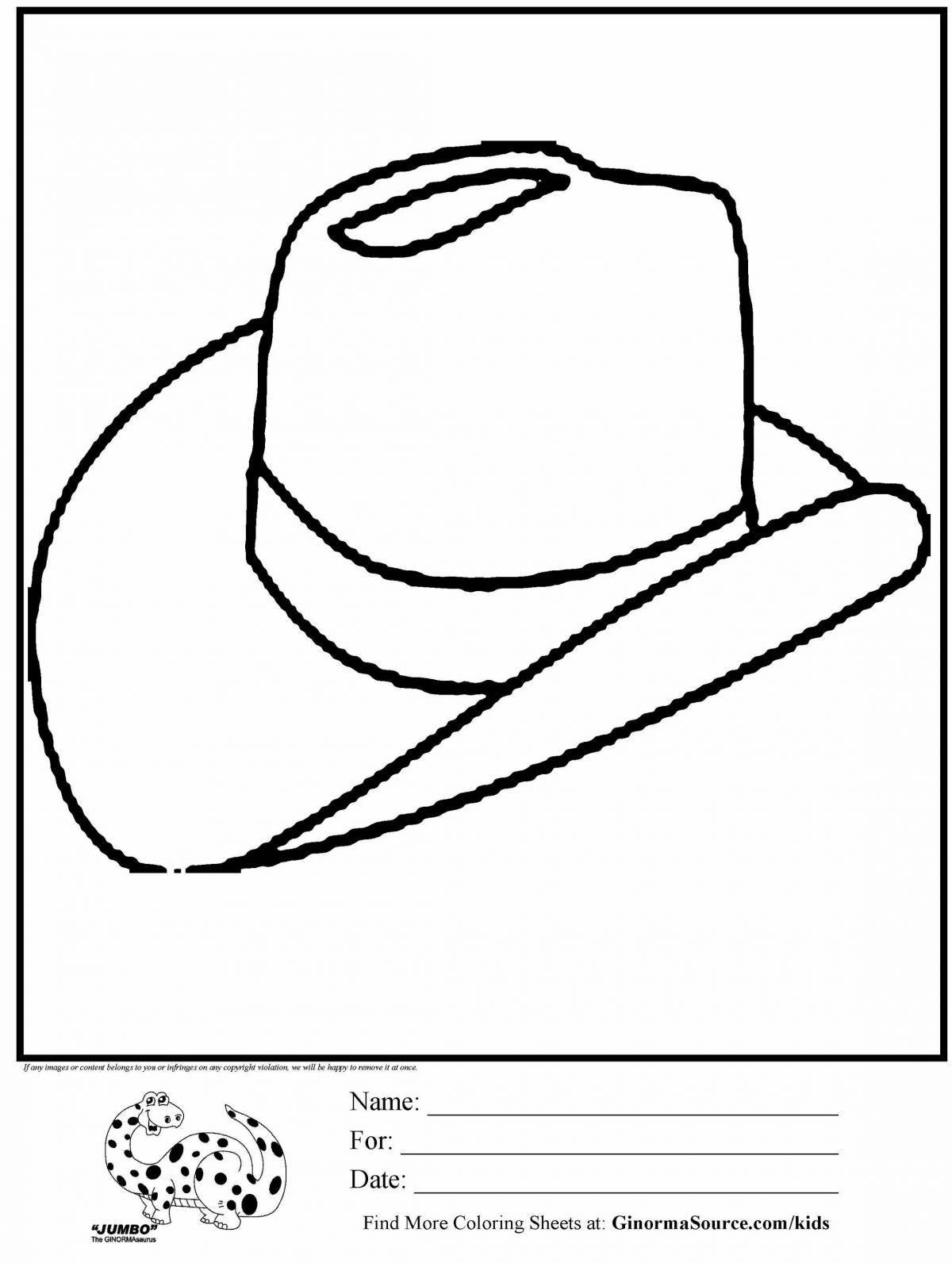 A striking living drawing of a hat