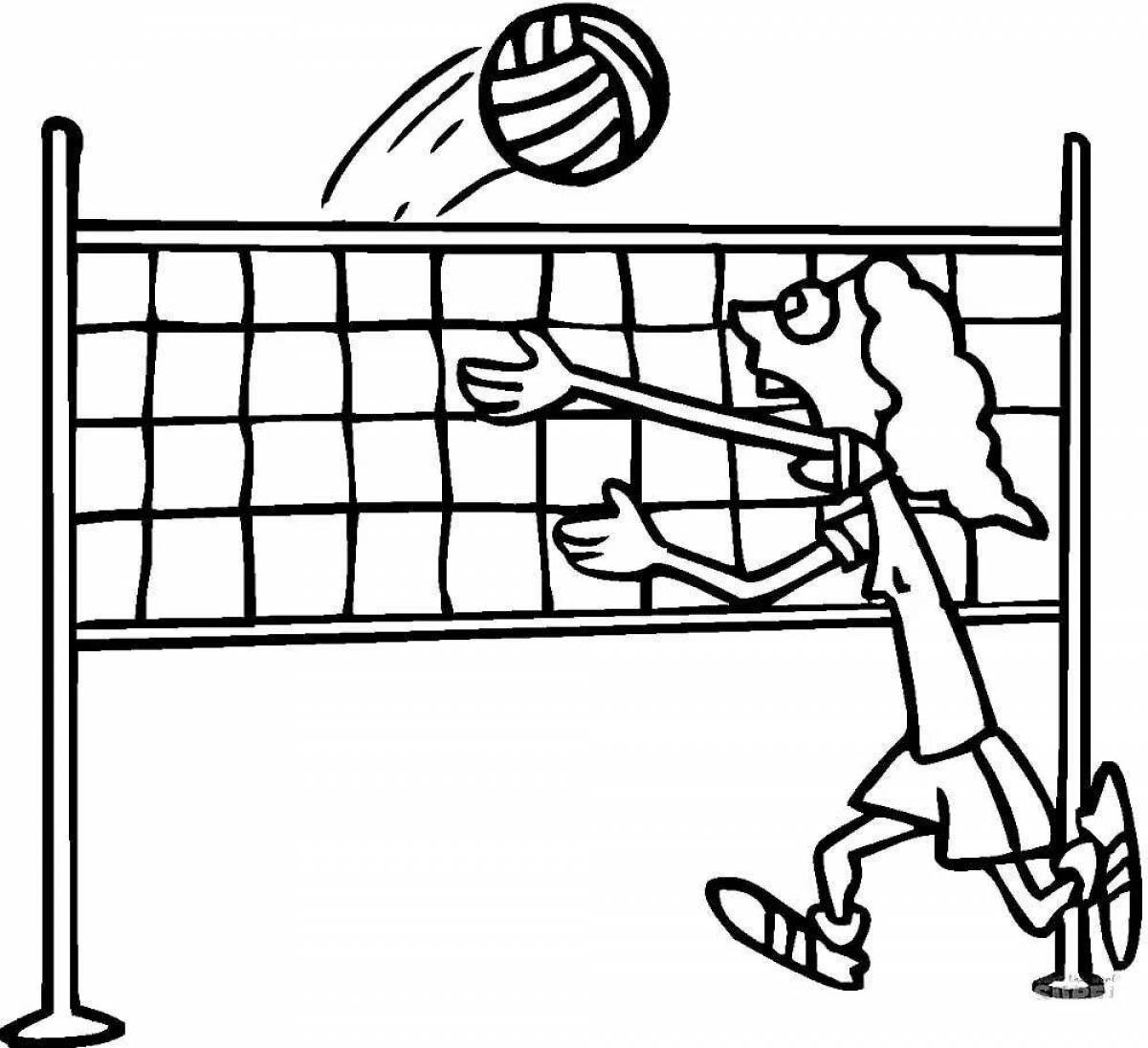 Fun volleyball coloring book for kids