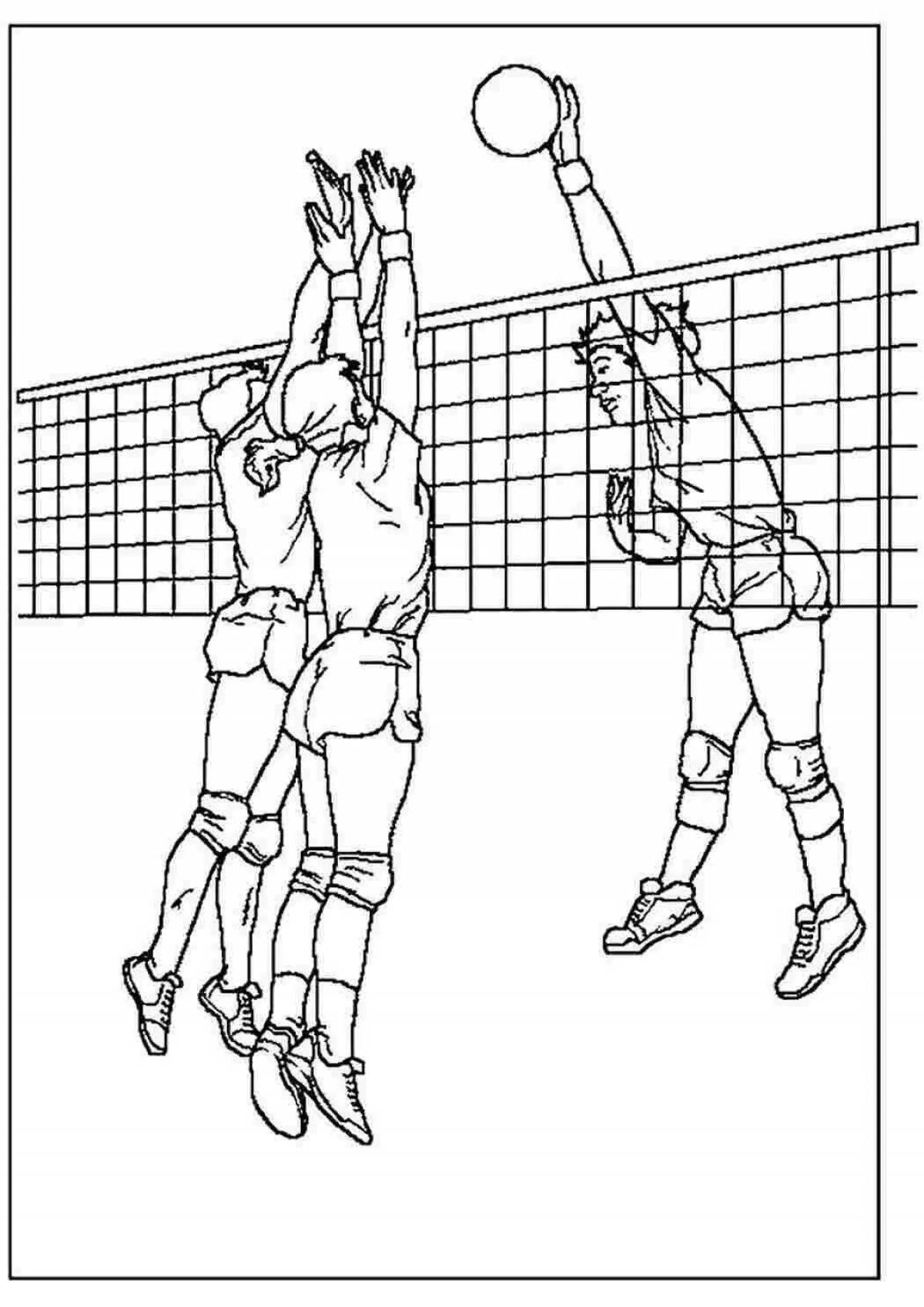 Creative volleyball coloring book for kids