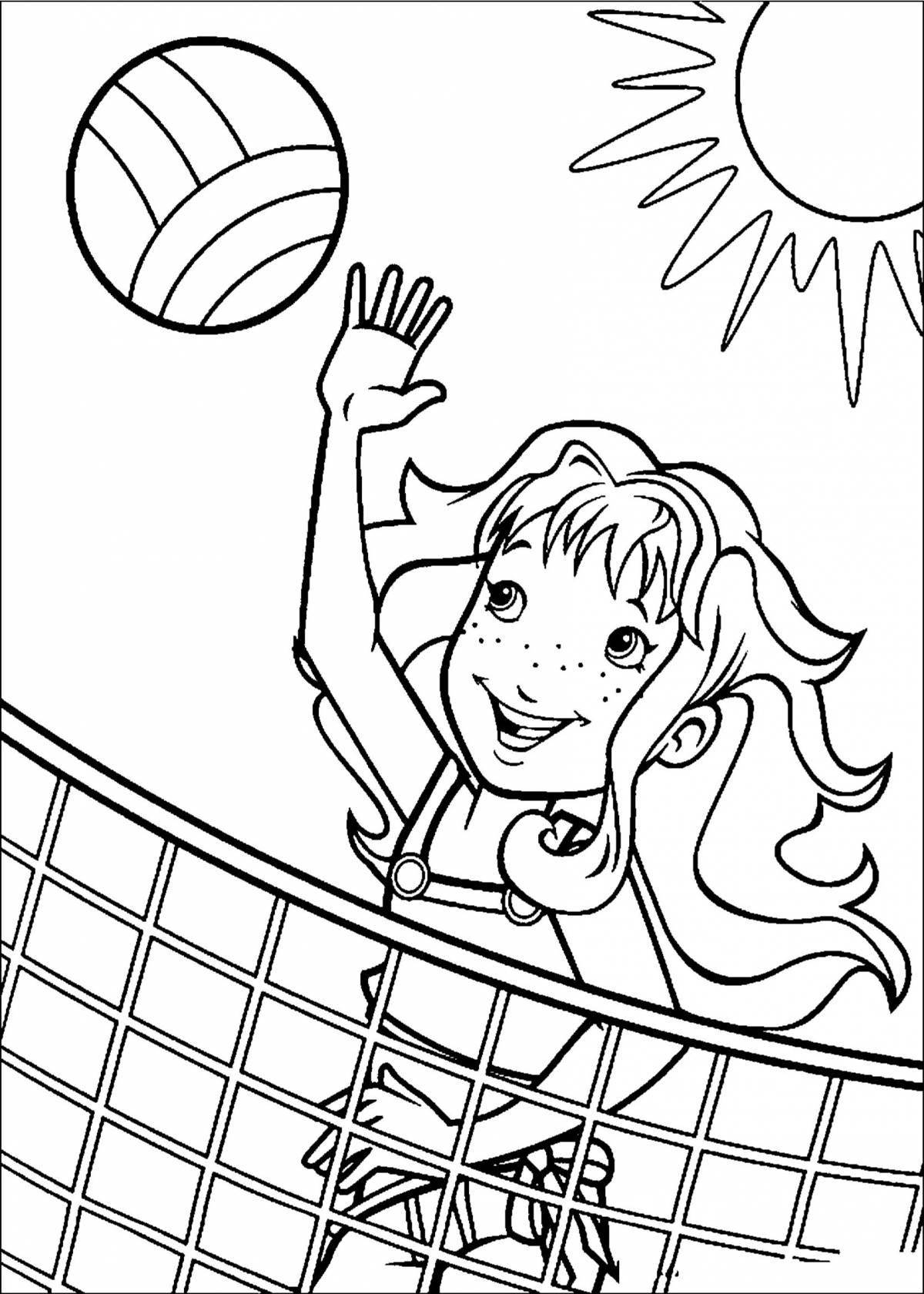 Colorful volleyball coloring book for the whole family
