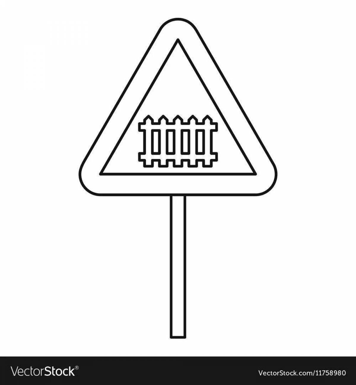 Coloring book mystical beaded sign of caution