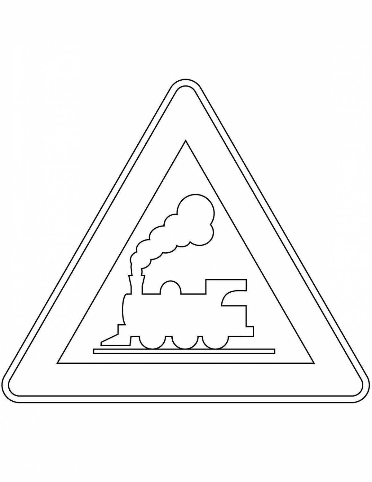 Glowing Beaded Warning Sign Coloring Page