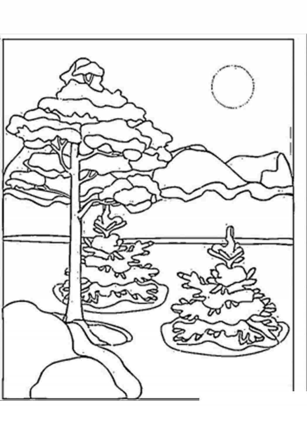 Coloring page blissful winter nature