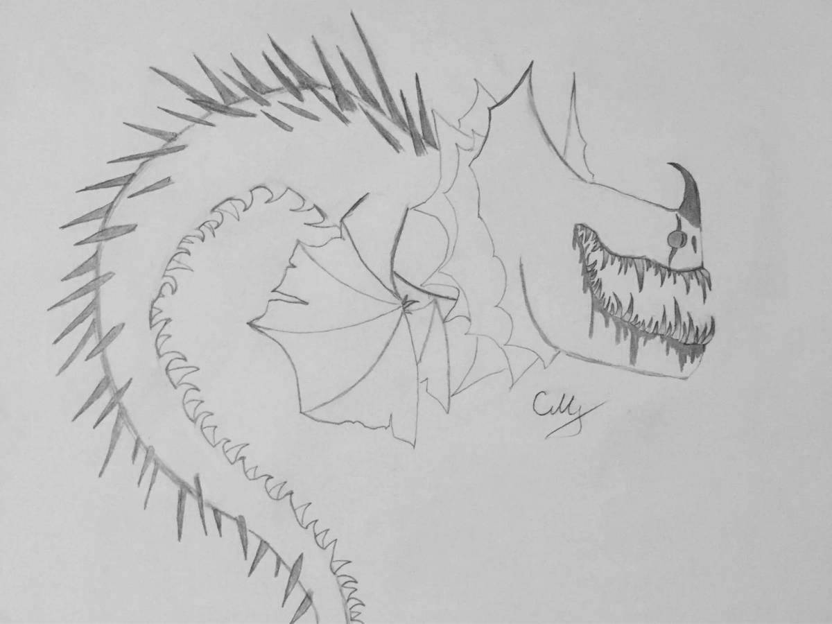 Death dragon majestic whisper coloring page